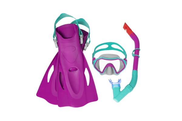 Lasten sukellussetti vaaleanpunainen naamio, evät, snorkkeli Bestway 25046