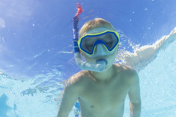 Dykningsset för barn blå mask, fenor, snorkel Bestway 25046