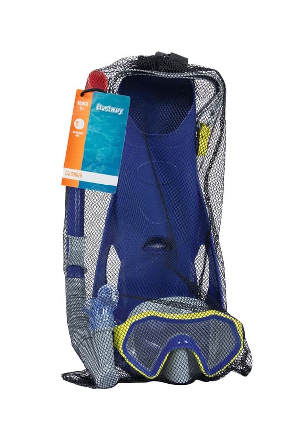 Dykningsset för barn blå mask, fenor, snorkel Bestway 25046