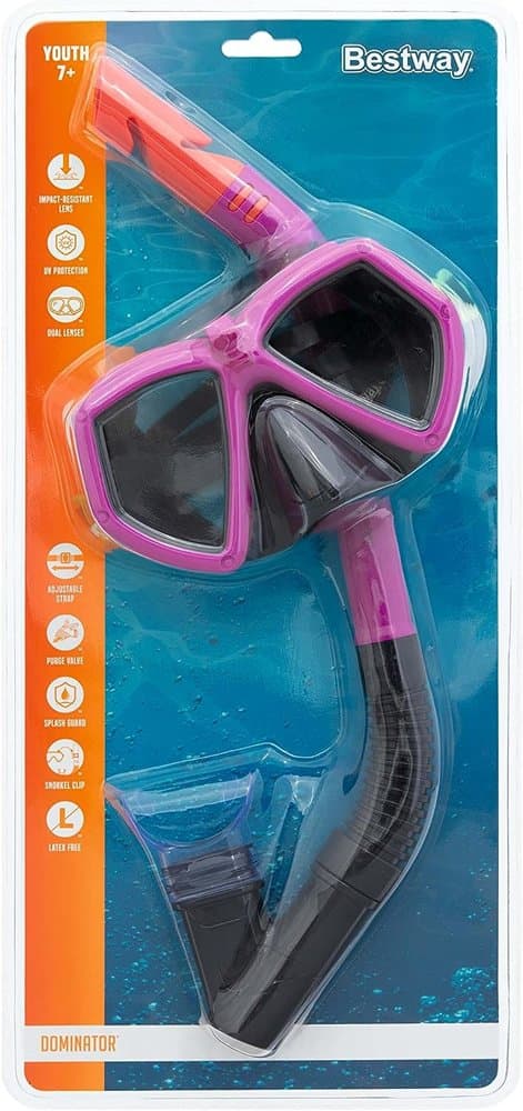 Dykkersæt maske med snorkel Pink 24070