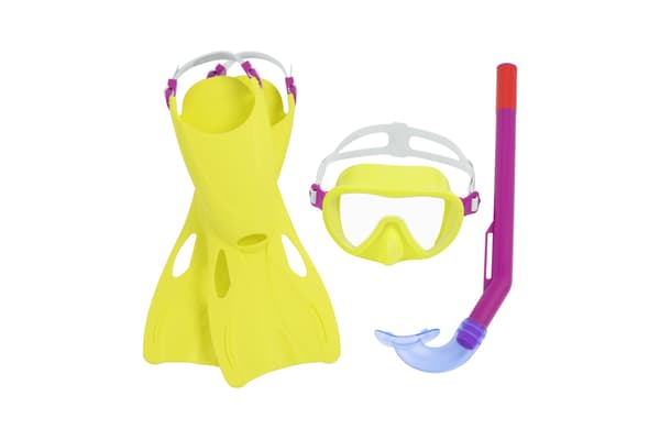 Dykkersæt Gul maske, finner, Snorkel Bestway 25039
