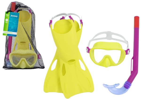 Dykkersæt Gul maske, finner, Snorkel Bestway 25039