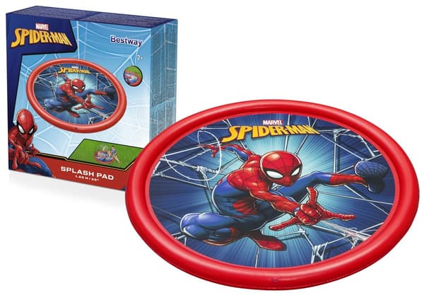 Uppblåsbar plaskdammsmatta med fontän Spider-man 165 cm Bestway 98792