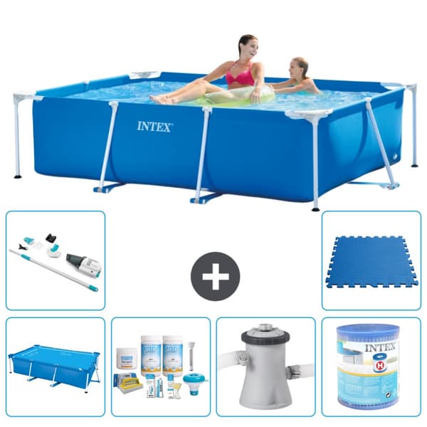 Intex suorakaiteen muotoinen uima-allas - 220 x 150 x 60 cm - Sininen - Mukana Lisätarvikkeet A61