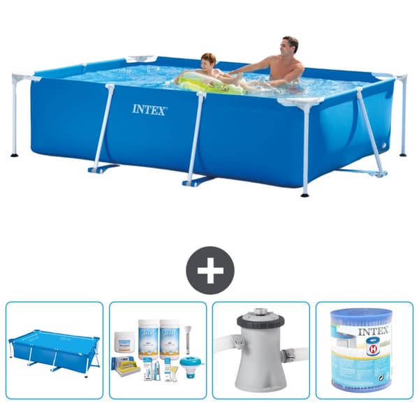 Intex suorakaiteen muotoinen uima-allas - 260 x 160 x 65 cm - Sininen - Mukana Lisätarvikkeet A69