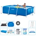 Miniatyrbild 1 av 8: Intex rektangulär ram swimmingpool - 260 x 160 x 65 cm - Blå - ingår Tillbehör A136