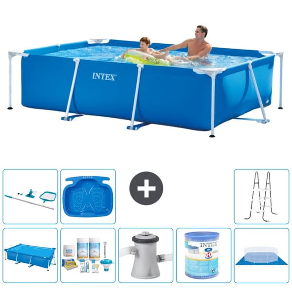 Intex suorakaiteen muotoinen uima-allas - 260 x 160 x 65 cm - Sininen - Mukana Lisätarvikkeet A137