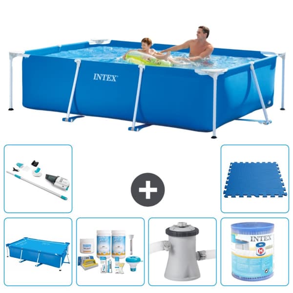 Intex suorakaiteen muotoinen uima-allas - 260 x 160 x 65 cm - Sininen - Mukana Lisätarvikkeet A141