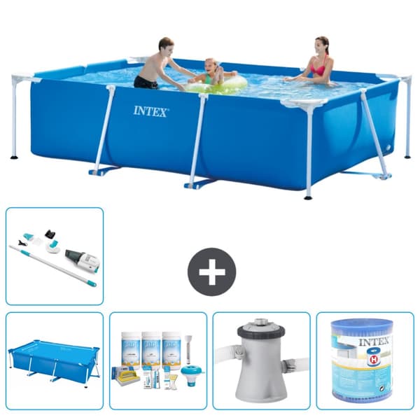 Intex suorakaiteen muotoinen uima-allas - 300 x 200 x 75 cm - Sininen - Mukana Lisätarvikkeet A162