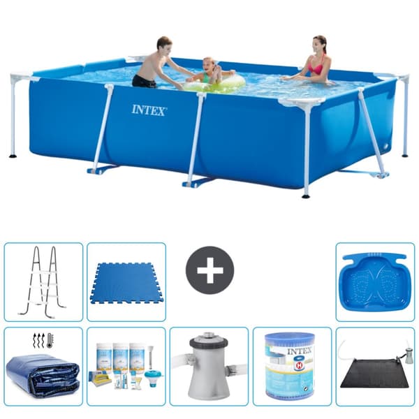 Intex suorakaiteen muotoinen uima-allas - 300 x 200 x 75 cm - Sininen - Mukana Lisätarvikkeet A179