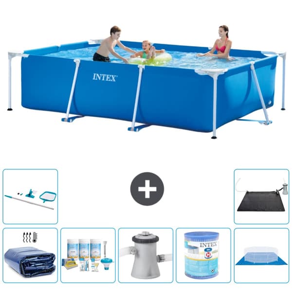 Intex suorakaiteen muotoinen uima-allas - 300 x 200 x 75 cm - Sininen - Mukana Lisätarvikkeet A197