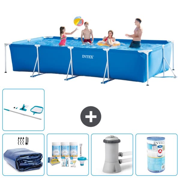 Intex suorakaiteen muotoinen uima-allas - 450 x 220 x 84 cm - Sininen - Mukana Lisätarvikkeet A248