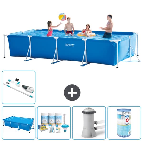 Intex suorakaiteen muotoinen uima-allas - 450 x 220 x 84 cm - Sininen - Mukana Lisätarvikkeet A257