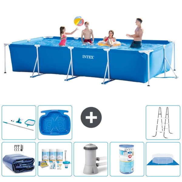 Intex suorakaiteen muotoinen uima-allas - 450 x 220 x 84 cm - Sininen - Mukana Lisätarvikkeet A278