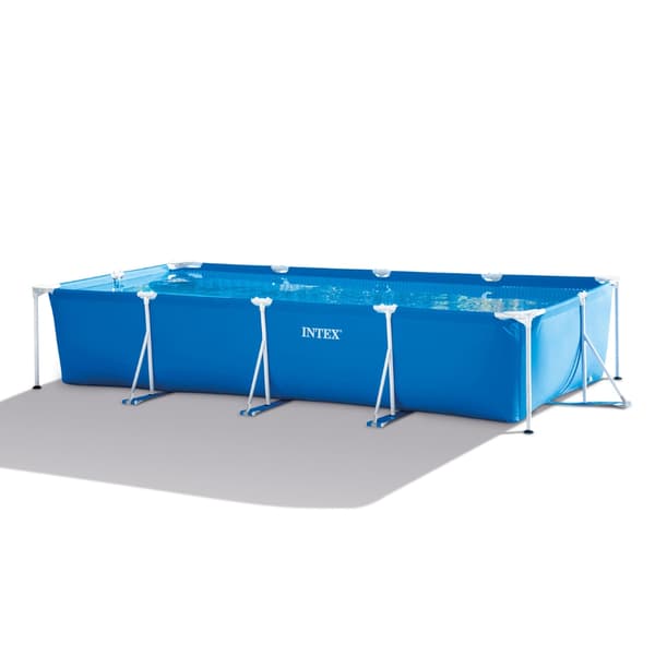 Intex svømmebassin med rektangulær ramme - 450 x 220 x 84 cm - Blå - Inkluderet tilbehør A317