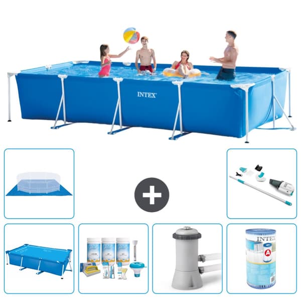 Intex suorakaiteen muotoinen uima-allas - 450 x 220 x 84 cm - Sininen - Mukana Lisätarvikkeet A318
