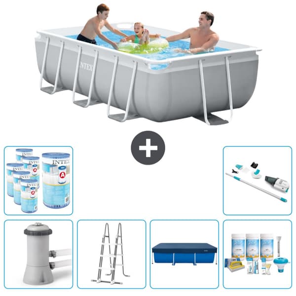 Intex suorakaiteen muotoinen prismakehys - 300 x 175 x 80 cm - harmaa - Tarvikkeet Mukaan Lukien CB33