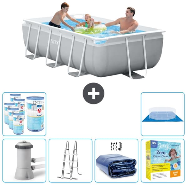 Intex suorakaiteen muotoinen prismakehys - 300 x 175 x 80 cm - harmaa -  Tarvikkeet Mukaan Lukien CB35