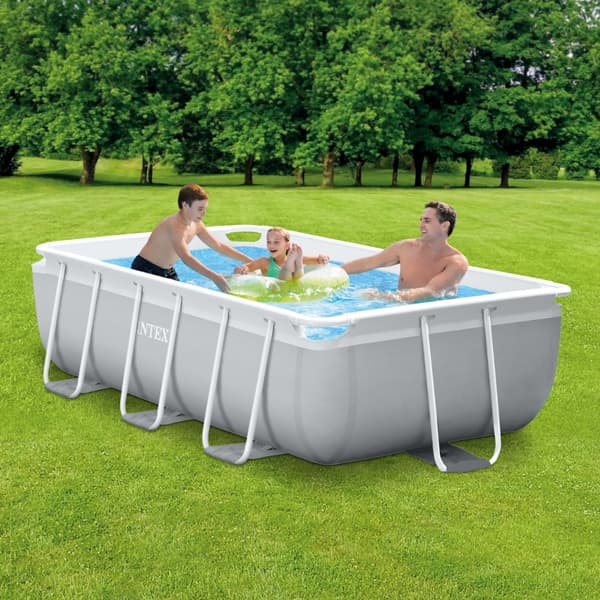 Intex rektangulär prisma-bassäng - 300 x 175 x 80 cm - Grå - Inklusive Tillbehör - CB39