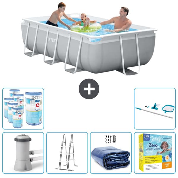 Intex suorakaiteen muotoinen prismakehys - 300 x 175 x 80 cm - harmaa -  Tarvikkeet Mukaan Lukien CB40