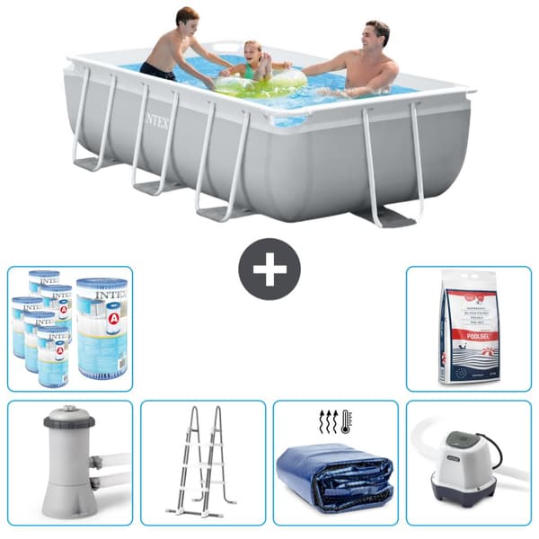 Intex suorakaiteen muotoinen prismakehys - 300 x 175 x 80 cm - harmaa -  Tarvikkeet Mukaan Lukien CB56