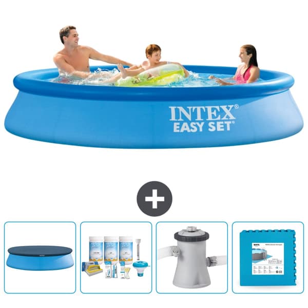 Intex rund oppustelig let sæt swimmingpool - 305 x 61 cm - blå - inkluderet tilbehør CB2