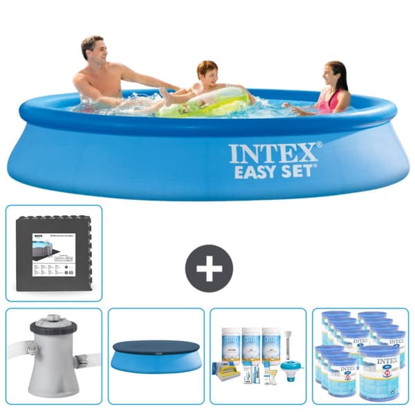 Intex Round Inflatable Pool Set Uima - 305 cm 61 cm - Sininen - Tarvikkeet Mukaan Lukien CB17