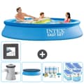 Pikkukuva 1 / 8: Intex Round Inflatable Pool Set Uima - 305 cm 61 cm - Sininen -  Tarvikkeet Mukaan Lukien CB17