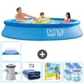 Pikkukuva 1 / 8: Intex Round Inflatable Pool Set Uima - 305 cm 61 cm - Sininen -  Tarvikkeet Mukaan Lukien CB22