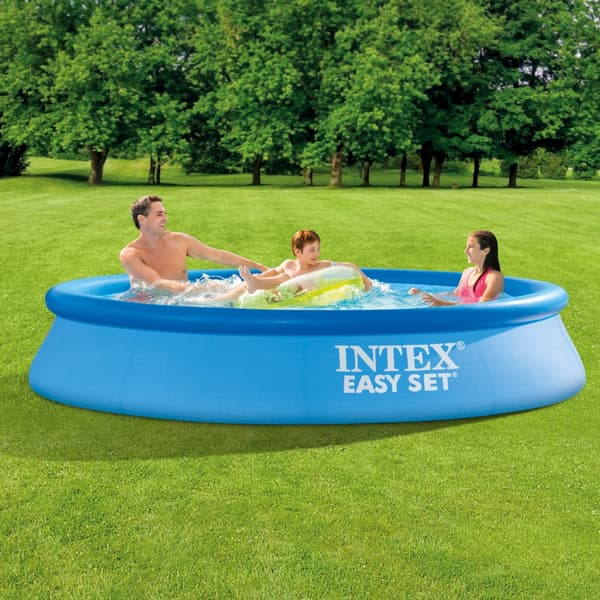 Intex rund oppustelig let sæt swimmingpool - 305 x 61 cm - Blå -  Inklusive Tilbehør CB27