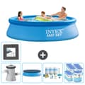 Miniatyrbillede 1 af 8: Intex rund oppustelig let sæt swimmingpool - 305 x 76 cm - Blå -  Inklusive Tilbehør CB17