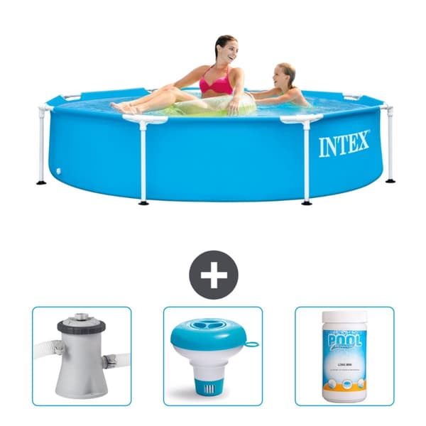 Intex Pyöreä Frame Uima-allas - 244 x 51 cm - Sininen - Mukana Lisätarvikkeet CB77