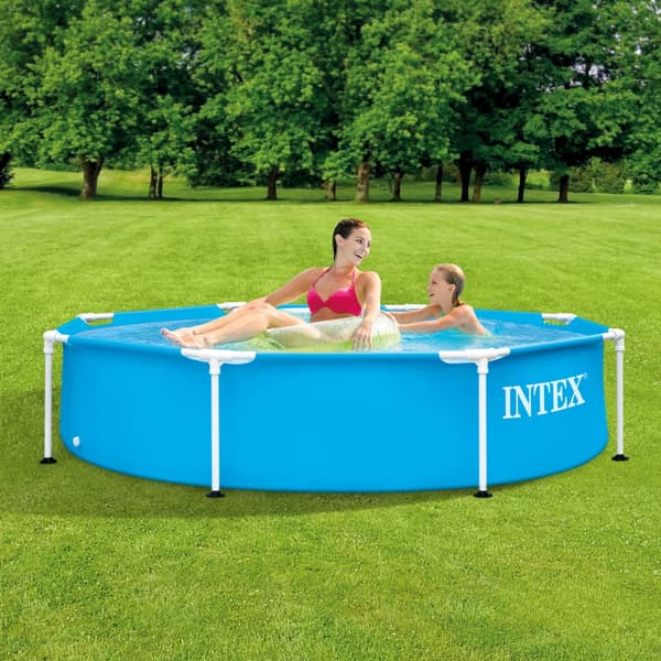 Intex Pyöreä Frame Uima-allas - 244 x 51 cm - Sininen - Mukana Lisätarvikkeet CB79