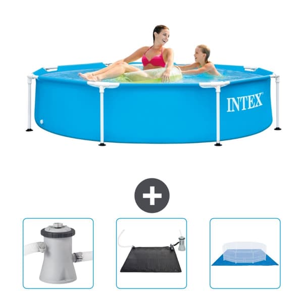 Intex Pyöreä Frame Uima-allas - 244 x 51 cm - Sininen - Mukana Lisätarvikkeet CB79