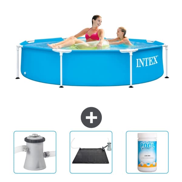 Intex Pyöreä Frame Uima-allas - 244 x 51 cm - Sininen - Mukana Lisätarvikkeet CB80