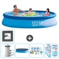 Miniatyrbillede 1 af 8: Intex rund oppustelig let sæt swimmingpool - 366 x 76 cm - Blå -  Inklusive Tilbehør CB17