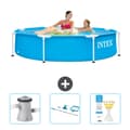Miniatyrbillede 1 af 6: Intex Round Frame Swimming Pool - 244 x 51 cm - Blå - Inkluderet tilbehør CB82