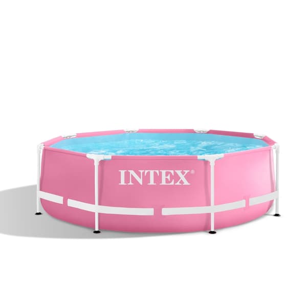 Intex Pyöreä Frame Uima-allas - 244 x 76 cm - Vaaleanpunainen - Mukana Lisätarvikkeet CB77