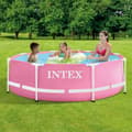 Pikkukuva 2 / 6: Intex Pyöreä Frame Uima-allas - 244 x 76 cm - Vaaleanpunainen - Mukana Lisätarvikkeet CB77