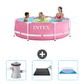 Miniatyrbild 1 av 5: Intex Round Frame Swimming Pool - 244 x 76 cm - Rosa - Ingår Tillbehör CB79