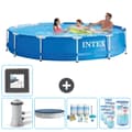 Miniatyrbillede 1 af 8: Intex Round Frame Swimming Pool - 366 x 76 cm - Blå -  Inklusive Tilbehør CB17
