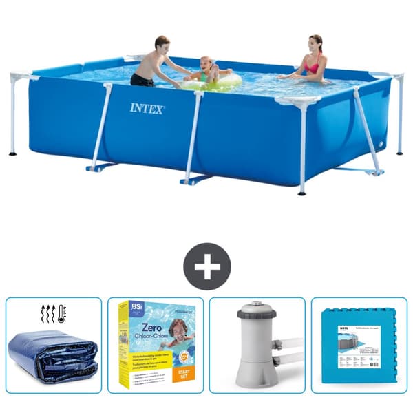 Intex suorakaiteen muotoinen uima-allas - 300 x 200 x 75 cm - Sininen - Mukana Lisätarvikkeet CB9