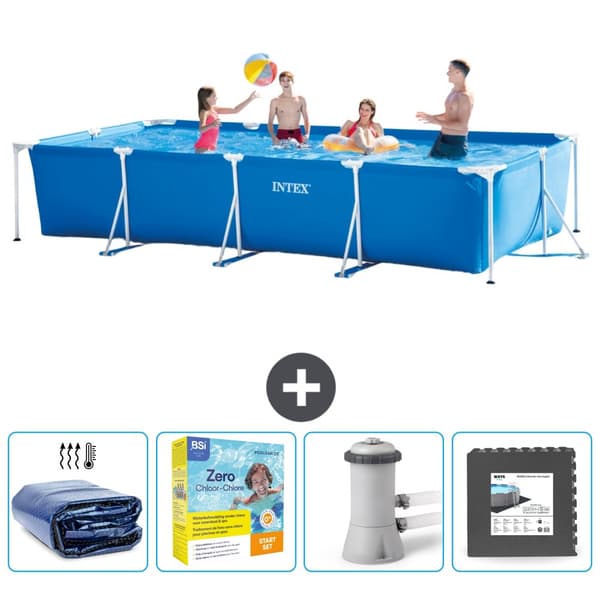 Intex suorakaiteen muotoinen uima-allas - 450 x 220 x 84 cm - Sininen - Mukana Lisätarvikkeet CB10