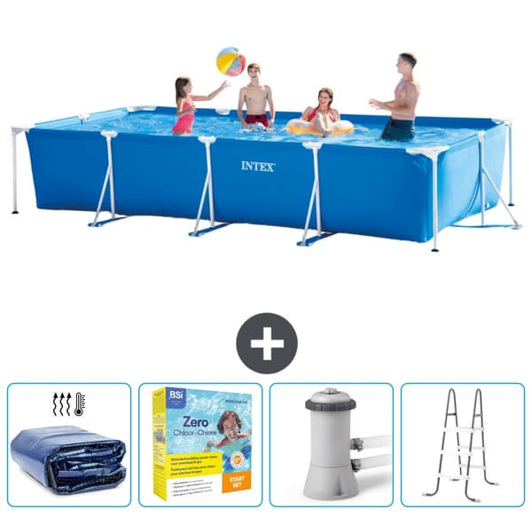 Intex suorakaiteen muotoinen uima-allas - 450 x 220 x 84 cm - Sininen - Mukana Lisätarvikkeet CB13