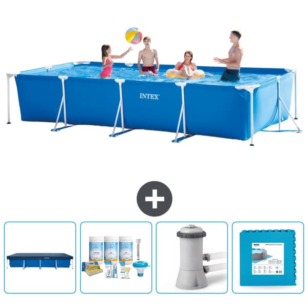 Intex suorakaiteen muotoinen uima-allas - 450 x 220 x 84 cm - Sininen - Mukana Lisätarvikkeet CB2
