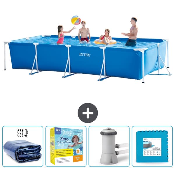 Intex suorakaiteen muotoinen uima-allas - 450 x 220 x 84 cm - Sininen - Mukana Lisätarvikkeet CB9
