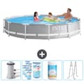 Miniatyrbild 1 av 7: Intex Round Prism Frame Pool - 366 x 76 cm - Grå -  Inklusive Tillbehör - CB96