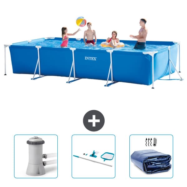 Intex suorakaiteen muotoinen uima-allas - 450 x 220 x 84 cm - Sininen - Mukana Lisätarvikkeet CB81