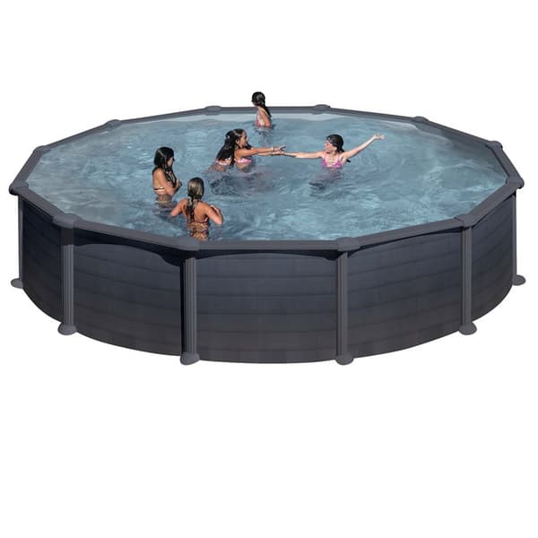 Basic Pool Round Ø550 x 132 cm, Black Graphite