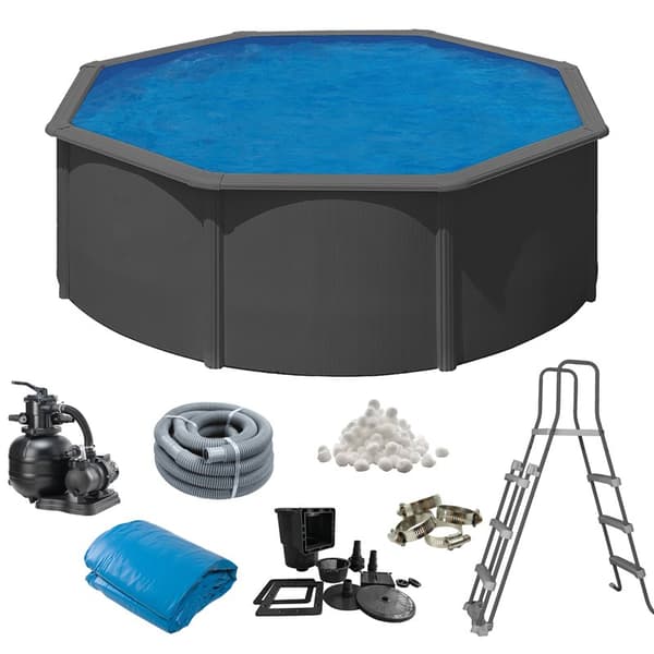 Basic Pool Round Ø360 x 120 cm, Anthracite Grey